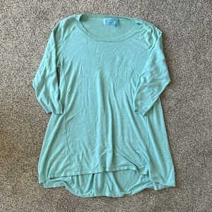 Light Aqua Women's 3/4 Sleeve Tunic Top